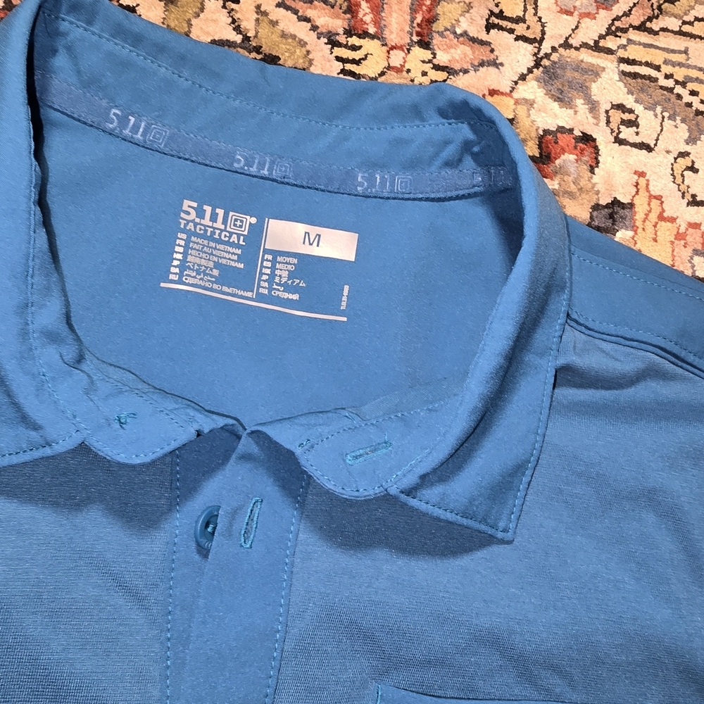 5.11 Tactical Blue Polo Shirt for Men - Picture 2 of 3